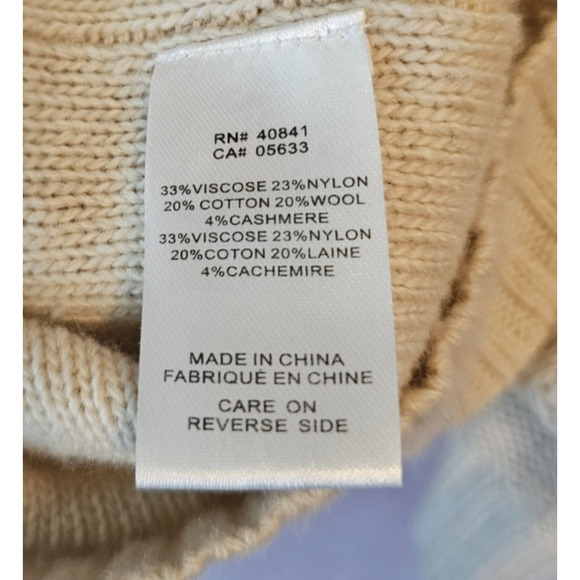 Adventura cashmere,wool blend cable knit sweater, lightweight, fisherman core, S - Picture 5 of 5